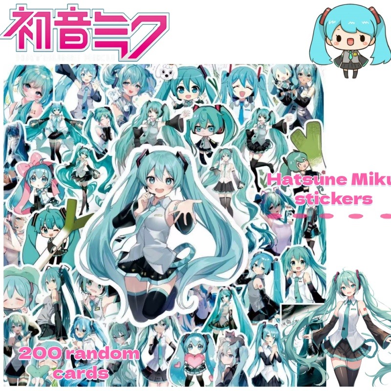 Tablet Accessories Set - 200 adet Hatsune Miku Anime Karikatür