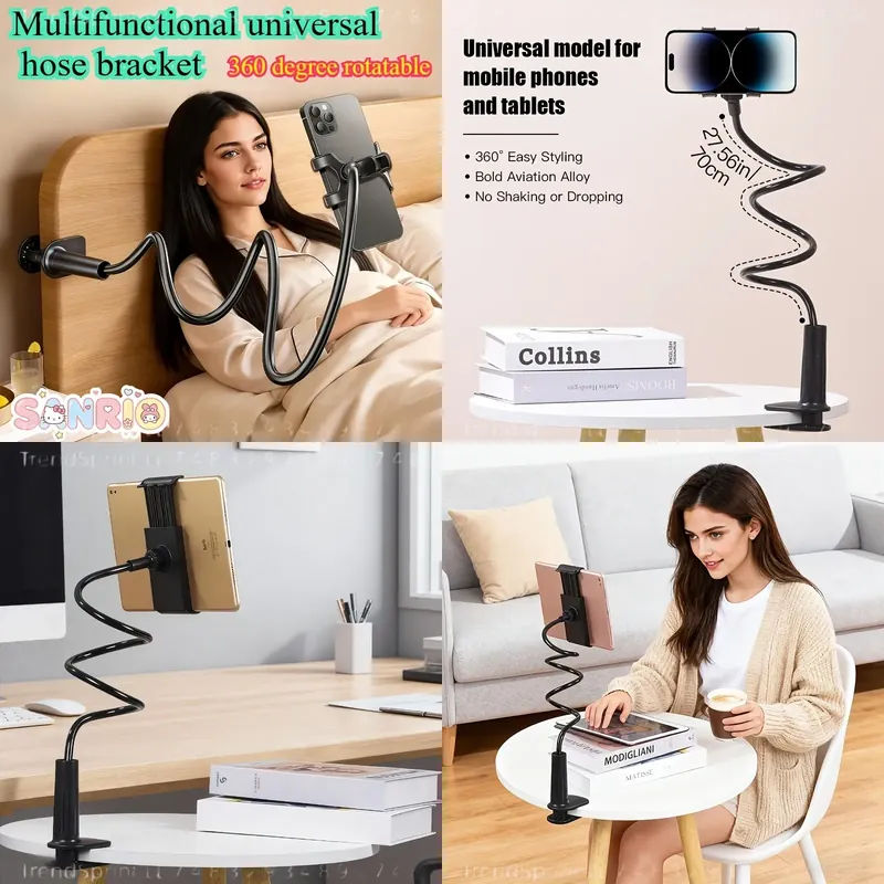 Tablet Stand Adjustable - 360 Derece Esnek Hortumlu Telefon Tutucu,
