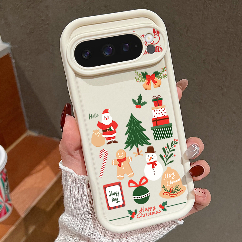Google Pixel 9 Pro - Mutlu Noeller Desenli Yumuşak TPU Telefon