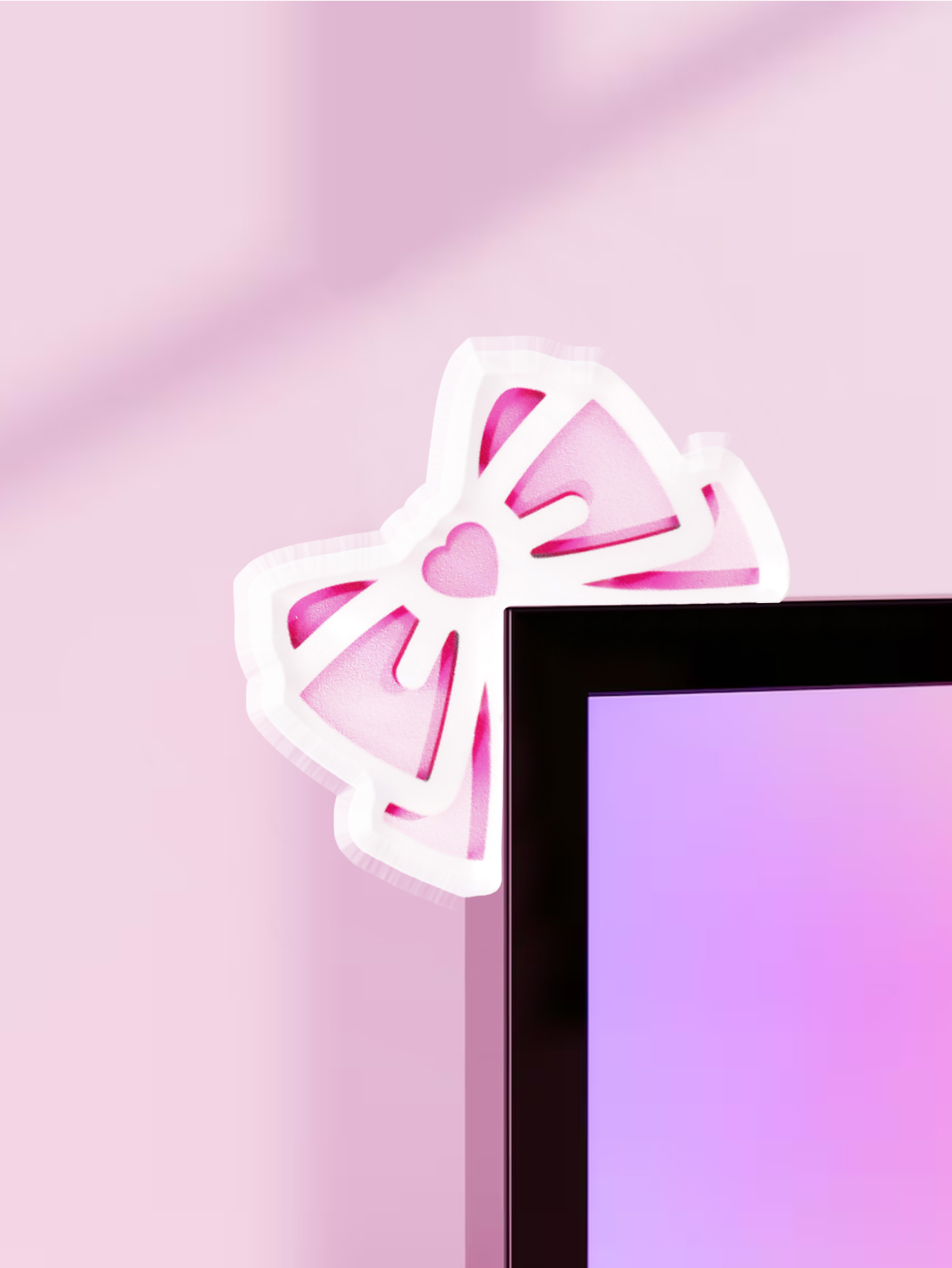 Tablet With All Accessories - Kawaii Fiyonk Monitör Süsü Pembe Akrilik