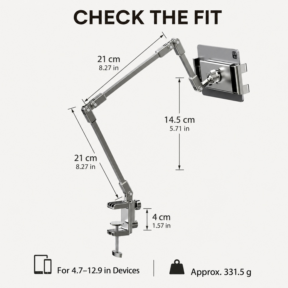 4.7-12.9 İnç Telefon ve Tablet - Tablet Stand Adjustable incelemesi ve fiyatı